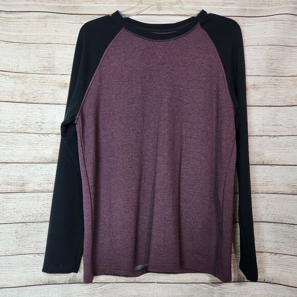 Orvis Raglan Long Sleeve T Shirt Men's XL Rayon Polyester Purple Black Baseball - Picture 1 of 14